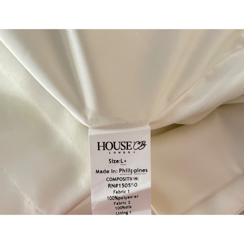NWT House of CB Marisa Ivory Satin Corset Tulle Long Sleeves Mini Bodycon Dress - Picture 4 of 14